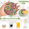 thumbnail image 3 of Haosy Set of 6 Drink Woven Coaster with Holder Heat Resistant Non-Slip Bar Coasters 4 Inches Colorful Bones, 3 of 7