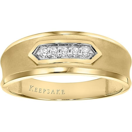 Keepsake Radiant King 1/10 Carat T.W. Certified Diamond 10kt Yellow Gold Band