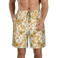 thumbnail image 2 of Uemuo Retro 70s 60s Flower Pattern Men's Swim Trunks Hawaiian Beach Bathing Suit Swimsuits Beach Quick-Dry Shorts with Pockets-X-Large, 2 of 9
