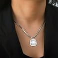 thumbnail image 6 of RSAMD Medallion Zodiac Necklace Stainless Steel Square Pendant Snake Chain Jewelry-Taurus steel, 6 of 6