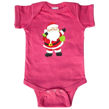 

Inktastic Santa Claus Smiling Santa Santa With Gift Bag Gift Baby Boy or Baby Girl Bodysuit