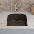 thumbnail image 4 of 23" x 21" Quartz Kitchen Sink, Single Bowl Sink, Drop-in Sink, Undermount Sink, Granite Kitchen Sink, Galaxy Mocha Kitchen Sink, with Steel Grid and Basket Strainer, Lexicon Platinum LP-2321D-M, 4 of 7