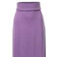thumbnail image 4 of A2Y Women's Basic Foldable High Waist Floor Length Maxi Skirts Lilac Grey 1XL, 4 of 5