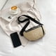 thumbnail image 3 of Bolso pequeño de pecho para mujer para vacaciones en la playa, regalos de moda de PU tejidos a mano (negro), 3 of 7