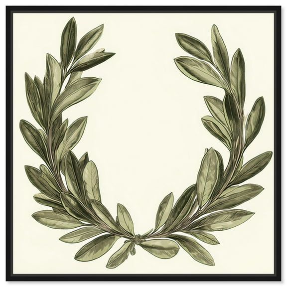 Olive Branch Legacy Canvas Vintage Botanic Art by Art Remedy, Black Frame, 12" x 12"