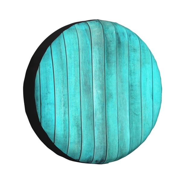 Balery Turquoise Wooden2 Cubiertas para Neumáticos - Protector Resistente para Neumáticos de Camioneta, SUV, Remolque, Camper y RV-14 inch