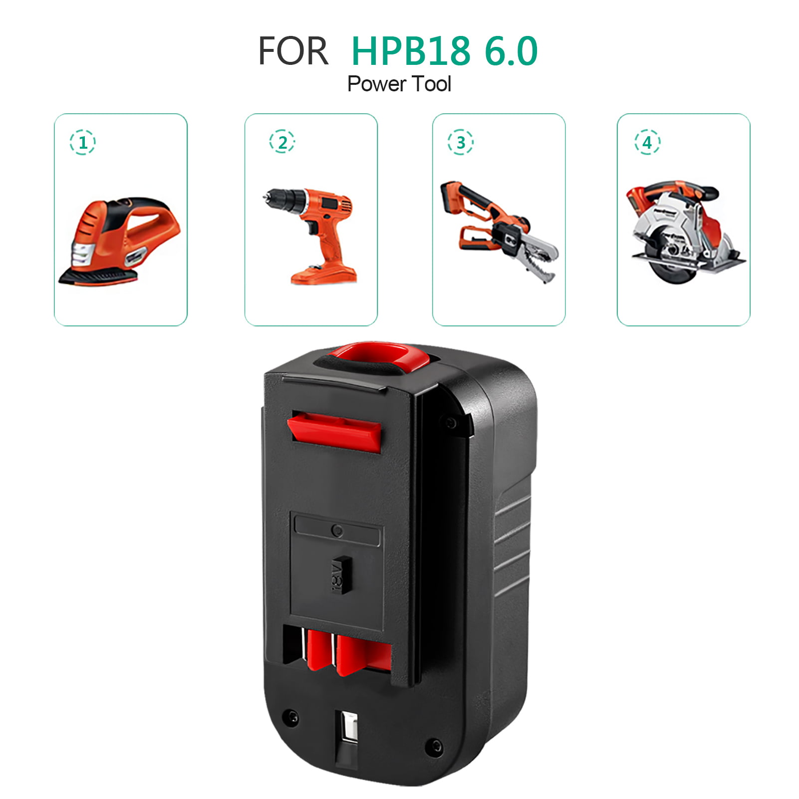 ORHFS 2 Packs 6000mAh HPB18 Battery for Black and Decker 18V Battery  HPB18-OPE FSB18 Cordless Power Tools 244760-00 A1718 FS18FL FSB18 Firestorm