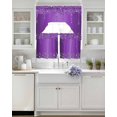 thumbnail image 3 of Modern Purple Swag Kitchen Curtains Sets for Windows 24 Inch Length, Abstract Diamond Luxury Gradient Short Window Curtain Panels Swags Valances and Tiers 3 Piece Set for Cafe/Dining Room, 3 of 5