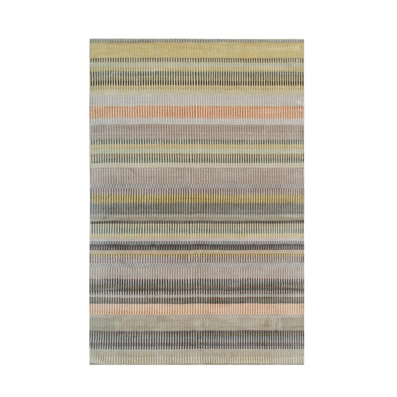 EORC Stripe/BEIGE Hand Knotted Wool Modern Knotted Strpied Rug, 10' x 14'