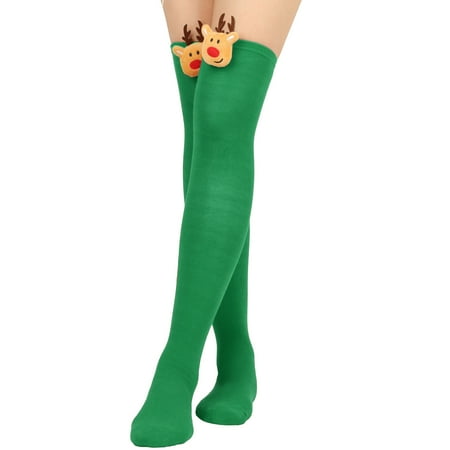 

Christmas Socks Women Long Tube Knee Socks Cute Cartoon Striped Cute Accessories Christmas Party Fashion Socks