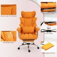 thumbnail image 4 of ALEAVIC Massage Office Chair with Footrest, 500lbs Desk Chair with Lumbar Support Wide Seat High Back Task Executive Ergonomic Chair for Home Office, Orange, 4 of 6