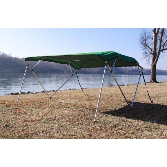 Vortex Green UV Protected Marine Polyester 4 Bow Bimini Top (91"-96" W x 54" H x 8√¢¬Ä¬ô L)