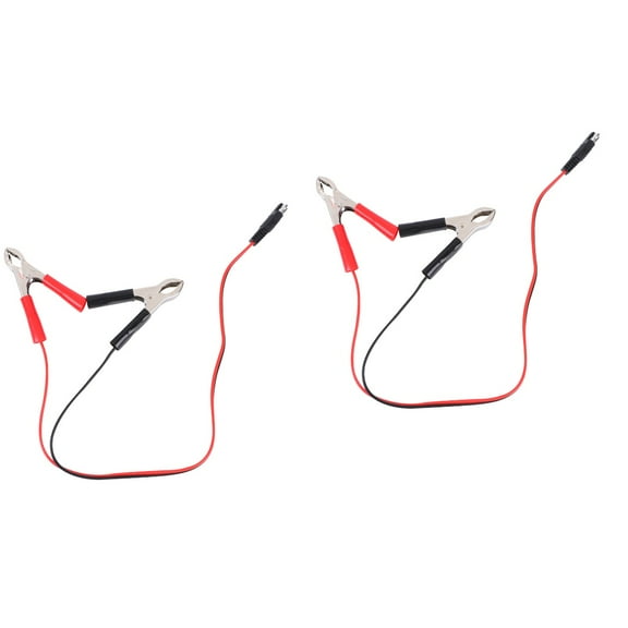 SKISUNO SAE to Alligator Clips Adapter PVC 2Pack for Car Battery and Power Supply
