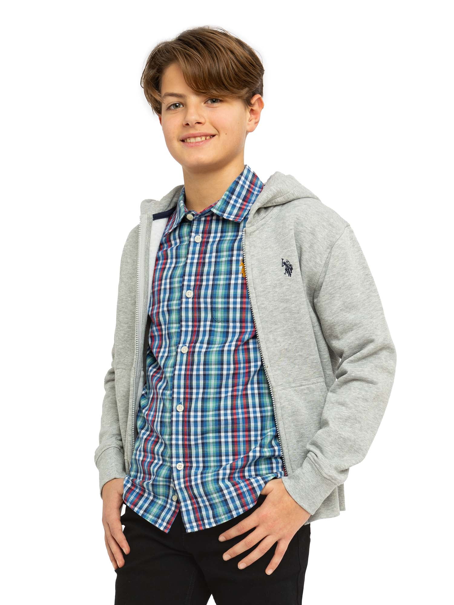 U.S. Polo Assn. Boys Fleece Zip-Up Hoodie, Sizes 4-18