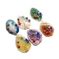 thumbnail image 2 of Nvzi Colgante de collar con 7 cuentas redondas de piedra, colgante enrollado en alambre de color cobre antiguo, decoración colgante retro (púrpura), 2 of 5