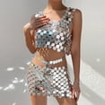 thumbnail image 3 of Minifalda Lentejuelas a la moda Ver a través de las faldas con purpurina para mujer (Plata Talla única) FLhrweasw Para estrenar, 3 of 7