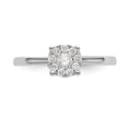 thumbnail image 4 of 14K White Gold Ring Band Engagement Diamond Round Complete Cluster, Size 8, 4 of 7