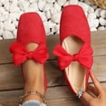 thumbnail image 2 of ShiShine Women's Bowknot Woven Mary Jane Flat with Strap Square Toe Mesh Breathable Comfortable Ballet Flat, 2 of 9