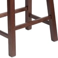thumbnail image 6 of Favory Classic Saddle-Seat 24'' Tall Kitchen Counter Stool for Homes, Dining Spaces, and Bars with Backless Seat, 4 Square Legs, Walnut (2 Pack), 6 of 9