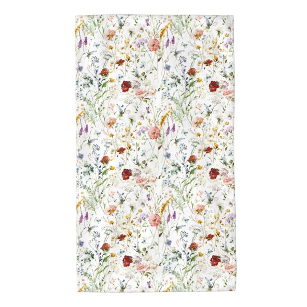 Balery Wildflower Watercolor Toalla de Microfibra Premium con Estampado – 27.5x16 pulgadas, Alta Absorción, Suave y Aterciopelada, Secado Rápido
