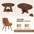 thumbnail image 2 of Hawsaiy 5 Piece Extendable Dining Table Set for 4, 47.24"-63" Round to Oval Kitchen Dining Room Table with Storage Shelf & Upholstered Dining Chairs, Modern Wood Dining Table Set for Apartment, 2 of 11