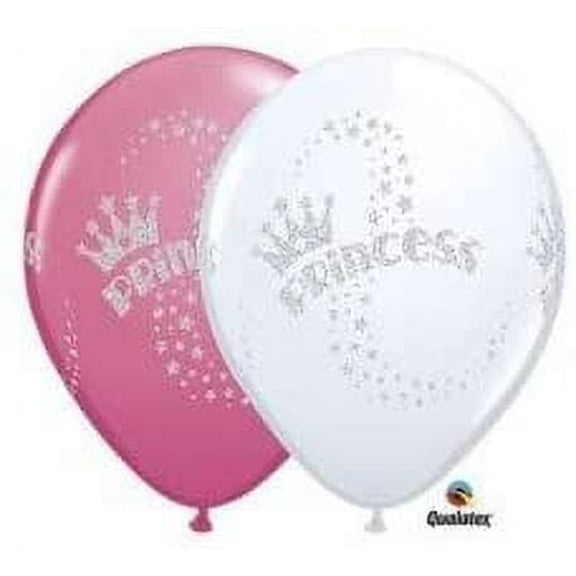 (12) Princess 11" Latex Balloons Glitter New