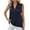 #01 Navy, variant on Ichuanyi Womens Tops, Women Casual Solid Sleeveless Turn Down Collar Pockets Buttons Shirt Tops