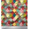 thumbnail image 1 of Soimoi Velvet Fabric Leopard & Argyle Patchwork Print Fabric by Yard 58 Inch Wide, 1 of 3