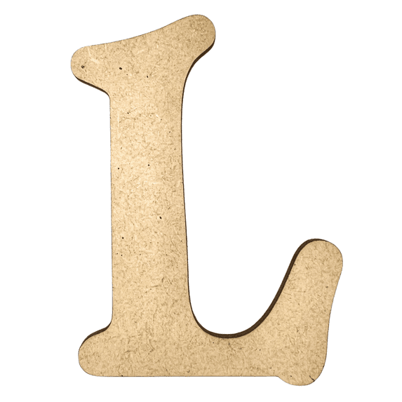18" Tall MDF Letter L | 1/4" Thick | Krafty Supply Letters | Beltorian