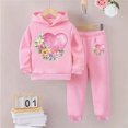 thumbnail image 2 of Gibobby Girl Outfits Kids Girl's Autumn Winter Solid Striped Long Sleeve Tops Flared Pants Set Girls Clothes(3-4 Years,Green), 2 of 8
