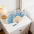 thumbnail image 6 of Classical Antique Style Folding Fan with Tassel Handheld Paper Fan for Summer Cooling Decoration Stage Props Wedding Party Decor(4#B), 6 of 6