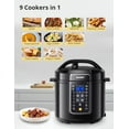 thumbnail image 2 of 9-in-1 Electric Pressure Cooker with 14 Presets, 6 Quarts Black Multi-Cooker, 2 of 6
