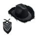 thumbnail image 3 of Sombrero de vaquera estilo vaquero con plumas de estilo occidental, accesorios de color sólido, decoraciones para Toalla Cuadrada Negra, 3 of 6