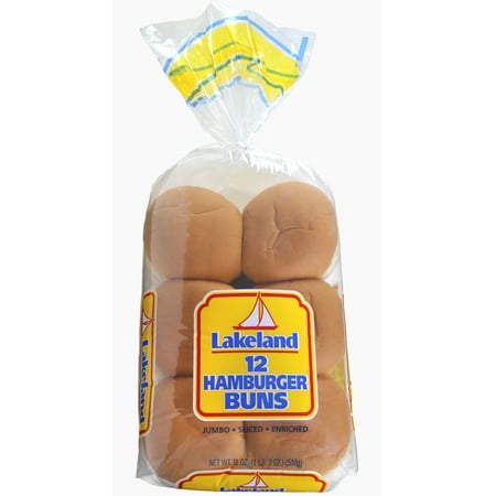Lakeland Hamburger Buns, 12 count, 16 oz