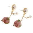 thumbnail image 1 of Pendientes creativos de capullos de flores naturales con resina epoxi segundo, 1 of 9