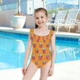 thumbnail image 4 of Girls Ruffled One Piece Swimsuit Summer Beach Vacation Swimwear Tank Swimsuit Popcorn Pattern, 4 of 8