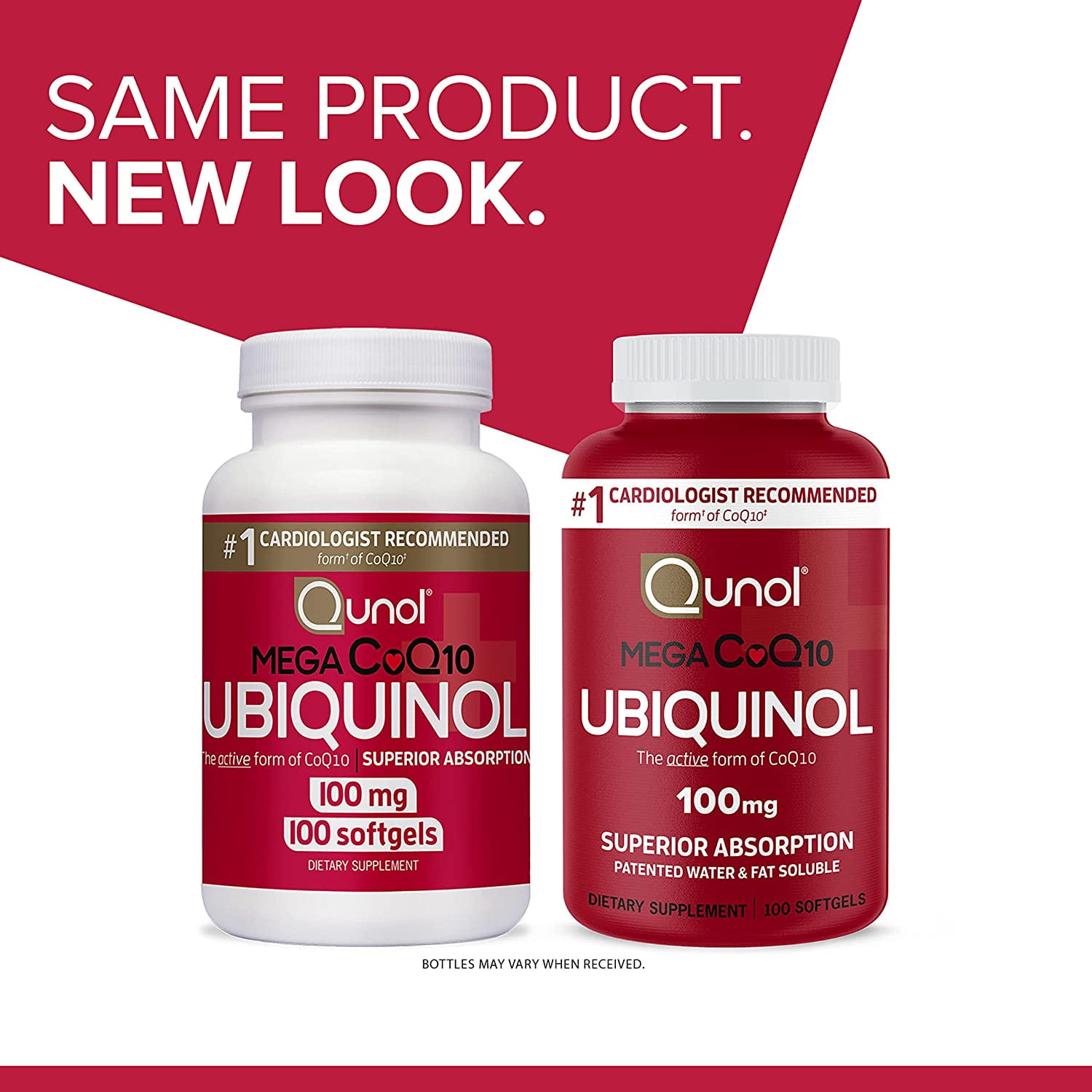 Ubiquinol CoQ10 100mg Softgels, Qunol Mega Ubiquinol 100mg - Superior Absorption - Active Form of Coenzyme Q10 for Heart Health & Healthy Blood Pressure Levels - 100 Count