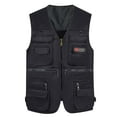thumbnail image 3 of Men's Fishing Vest Utility Safari Travel Vest with Pockets Outdoor Work Photo Cargo Fly Summer Vest Vest Summer Outdoor Lightweight Work Photo Vest Black 2Xl by Awwp, 3 of 4