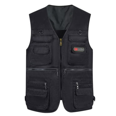 FBMDBB Men's Casual Outdoor Work Fishing Travel Photo Cargo Vest Jacket Multi Pockets Men T Shirts Fashion Designer Mens Tee