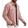 thumbnail image 6 of LEKWK Mens Long Sleeve Shirts Regular Fit Lapel Collar Dress Shirts Cable Knit Texture Pocket Casual Stylish Business Work Party Daily, 6 of 7