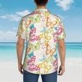 thumbnail image 6 of Balery Retro Colorful Butterfly Print Men's Hawaiian Shirts Short Sleeve Beach Shirt Relaxed Fit Vacation Button Down Shirts-Medium, 6 of 9