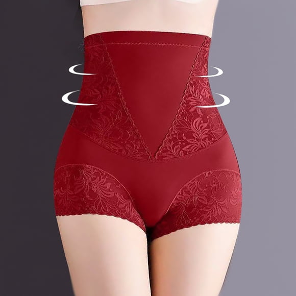 Pisexur sous-Vêtements Femmes Antibactériens Confort Contrôle du Ventre sous-Vêtements Femmes Mode Aguichant Ceinture Forme Sans Couture Soie Glacée Ventre Rehausseur Hanches Plastique Boucle Réglable sous-Vêtements Vin,3TG