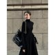 thumbnail image 2 of Vestido de punto negro de alto grado para mujer, temperamento de estilo francés, cuello alto gris, otoño e invierno, nuevo, 2 of 5