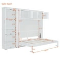 thumbnail image 3 of Harper & Bright Designs Queen Size Murphy Bed, Wooden Queen Cabinet Bed Wall Bed with Closet, Folding Wall Chest Bed for Bedroom Guest Room, White, 3 of 18