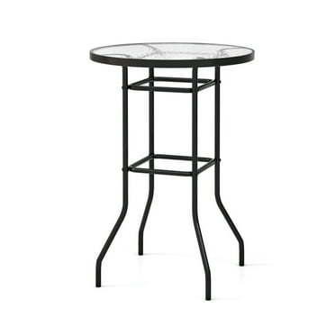 YYAo Patio Bar Set, Outdoor Conversation Sets,38 Inch Patio Bar Table with Tempered Glass Tabletop