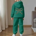 thumbnail image 4 of Byoo Toddler Girls Hoodie Leopard Bow Print Fleece Hoody Full Sleeve Pullover Shirt Sweatpants Tracksuit Set Casual Cozy Kids Outfit, 4 of 7