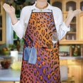 thumbnail image 6 of Orange and Purple Of Leopard Print Apron-Garden Aprons for Women with Pockets-Cotton Linen Waterproof Kitchen Cooking Gardening Aprons Adjustable for Kitchen,Cooking,BBQ and Salon 33x27 Inch, 6 of 7