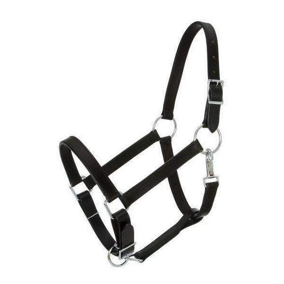 Tough1 Leather Draft Stable Halter Black
