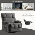 thumbnail image 6 of JONPONY Massage Rocker Recliner Chair with Vibration Massage and Heat Ergonomic Lounge Chair for Living Room with Rocking Function and Side Pocket, 2 Cup Holders, USB Charge Port,Grey, 6 of 15