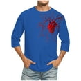 thumbnail image 1 of Camisas de Manga Larga para Hombres Imprimir Casual Cuello Redondo Blusa de Manga Corta, Camisas de Lino para Hombres, 1 of 4